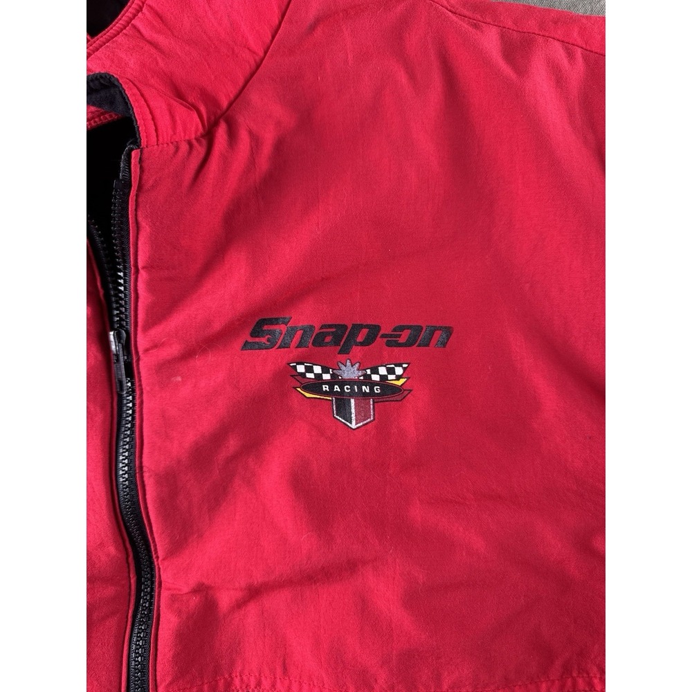 Vintage 90s Snap-On Racing Jacket Red Black Colorblock USA Swingster L - Picture 5 of 14